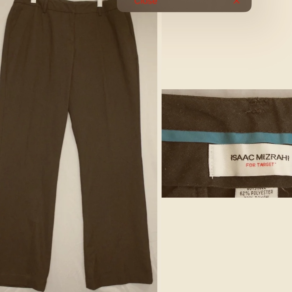 Isaac mizrahi for target brown straight leg ladies pants size 12